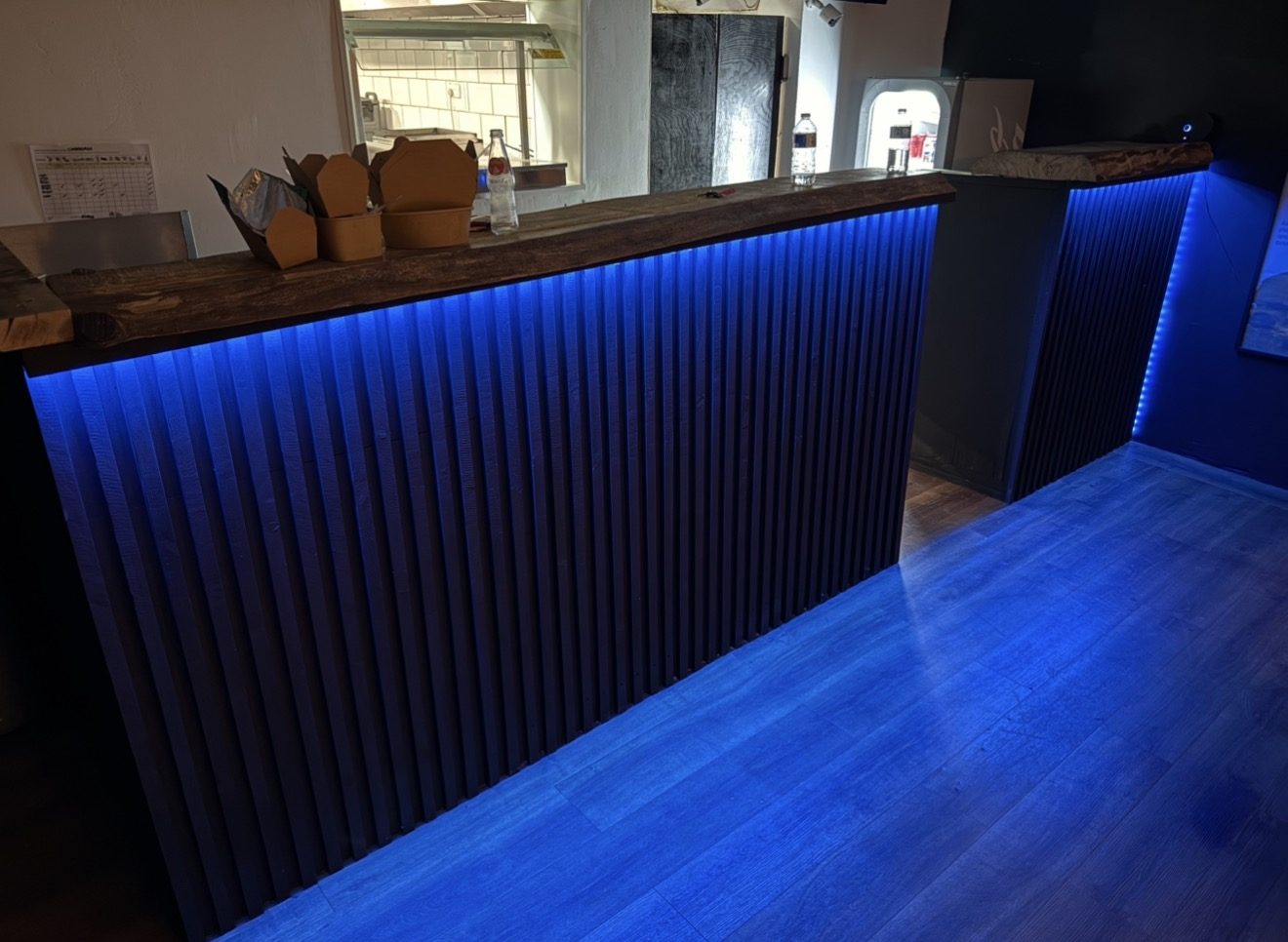 LED feature lighting to a bar front